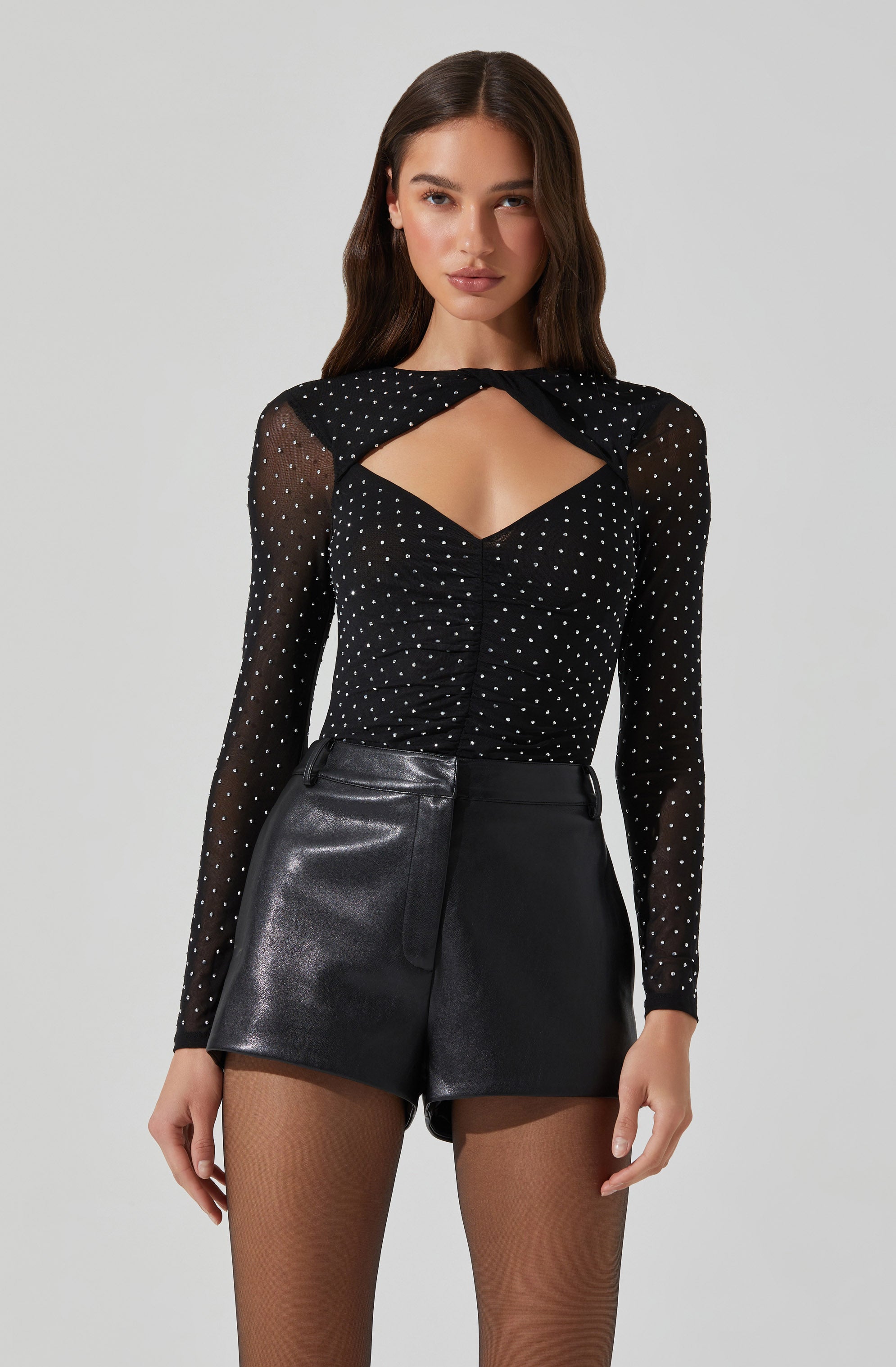 RHINESTONE MESH BODYSUIT