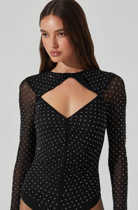 RHINESTONE MESH BODYSUIT