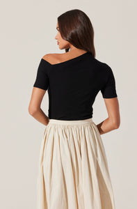 RIBBED OFF SHOULDER TOP