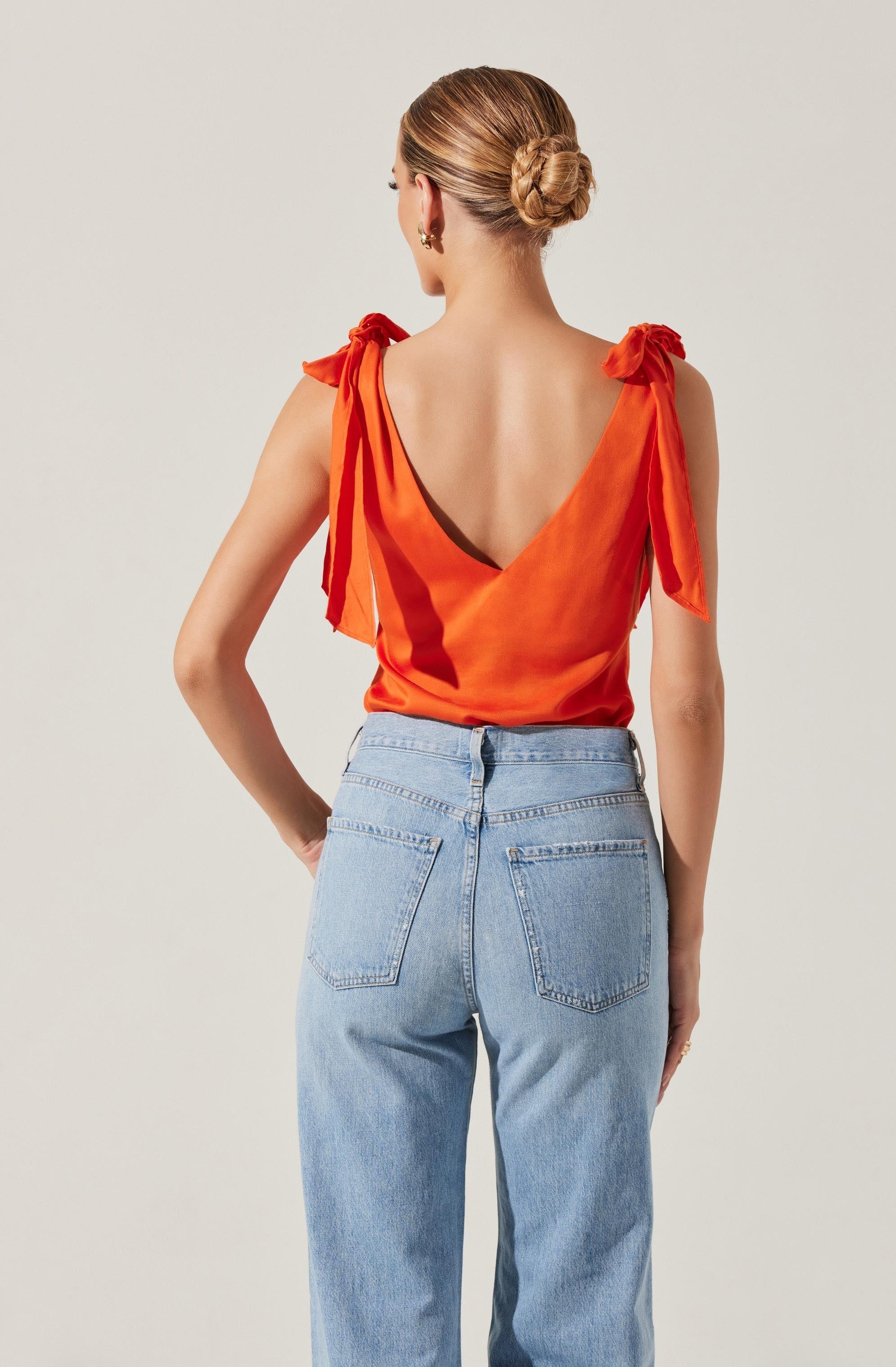 SATIN COWL NECK TOP