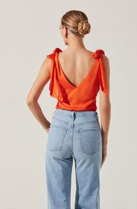 SATIN COWL NECK TOP