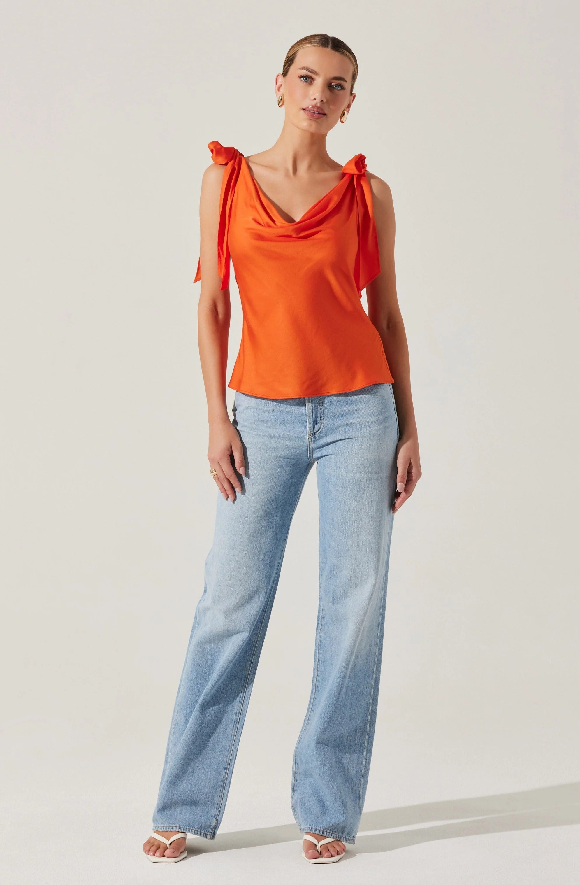 SATIN COWL NECK TOP