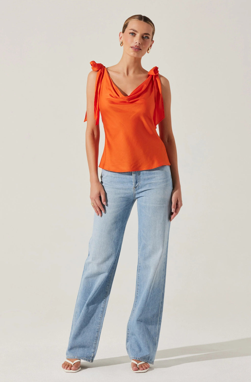 SATIN COWL NECK TOP
