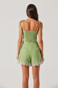 EMBROIDERED SHORTS/TOP SET