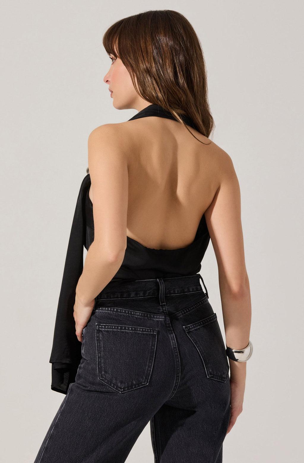 ASYMMETRICAL HALTER TOP