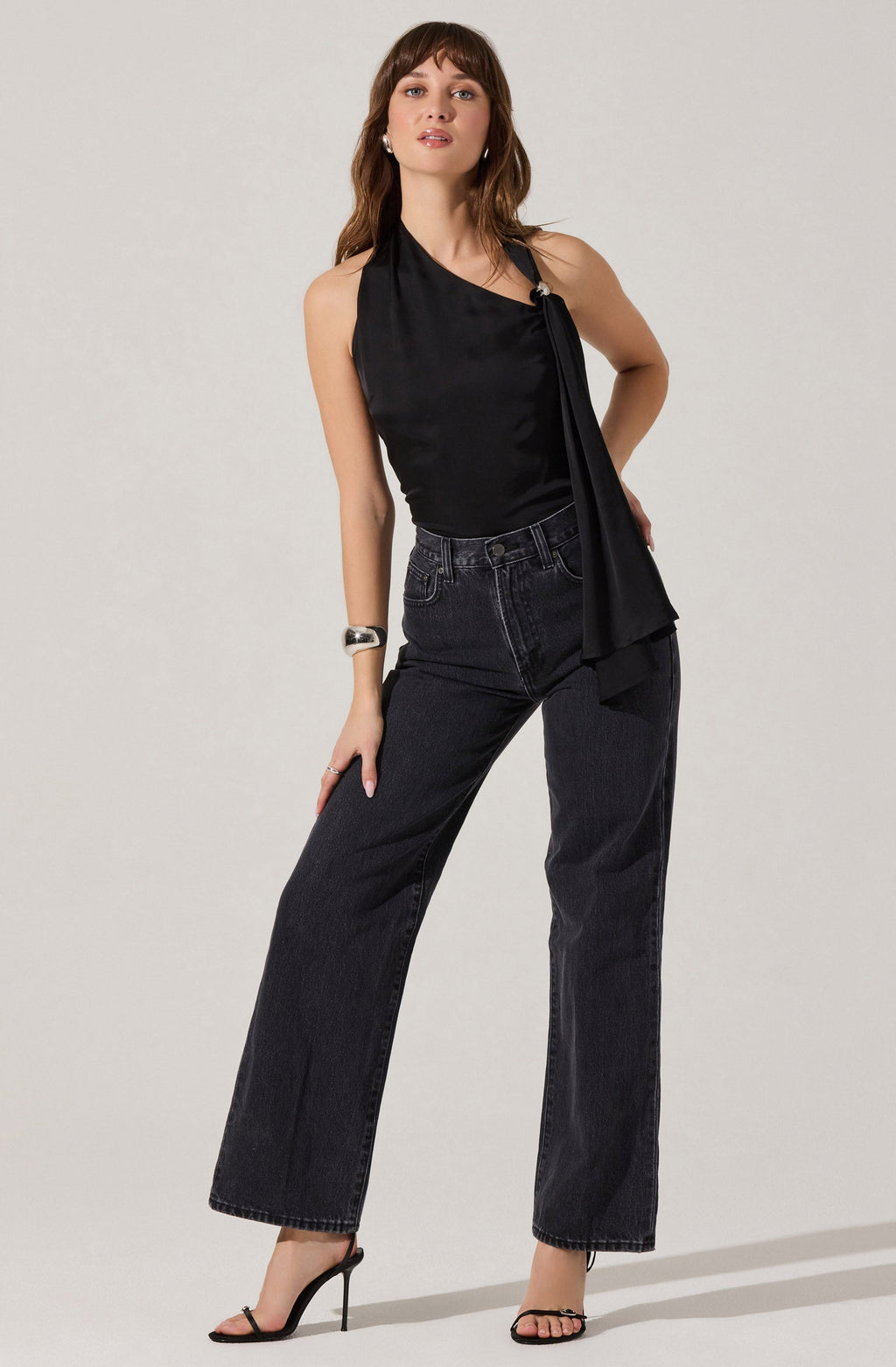 ASYMMETRICAL HALTER TOP