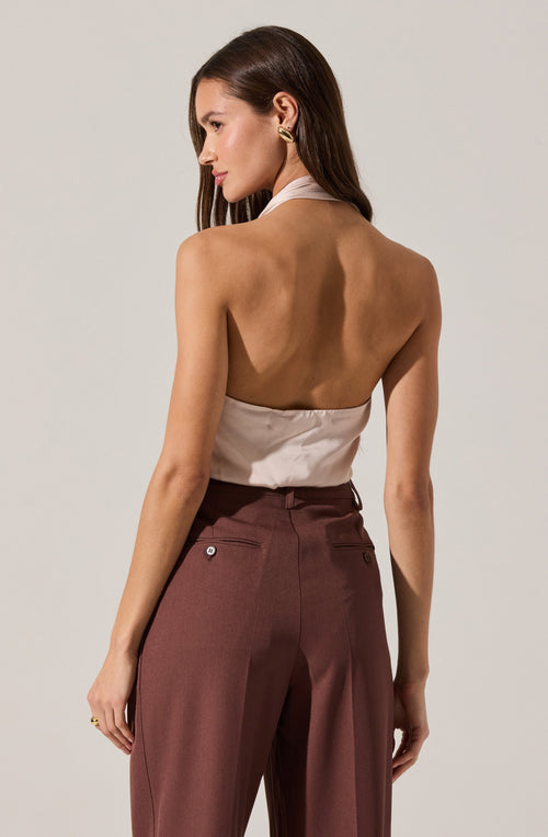 ASYMMETRICAL HALTER TOP
