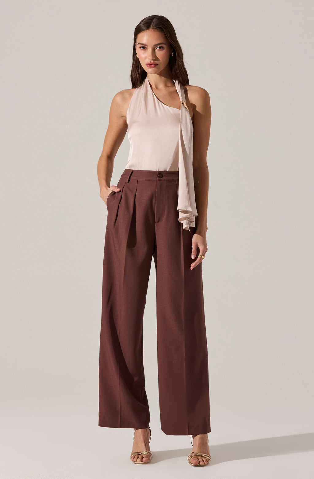 ASYMMETRICAL HALTER TOP