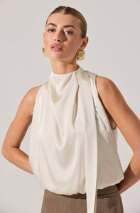 SATIN HIGH NECK TOP