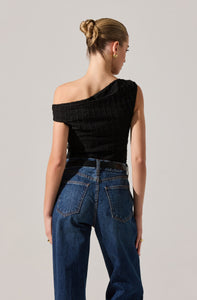 TEXTURED OFF SHOULDER TOP