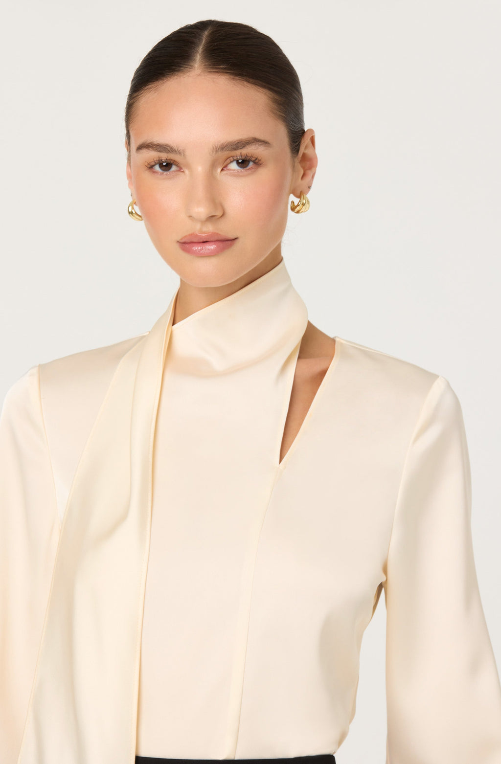 SATIN CUTOUT SCARF TOP