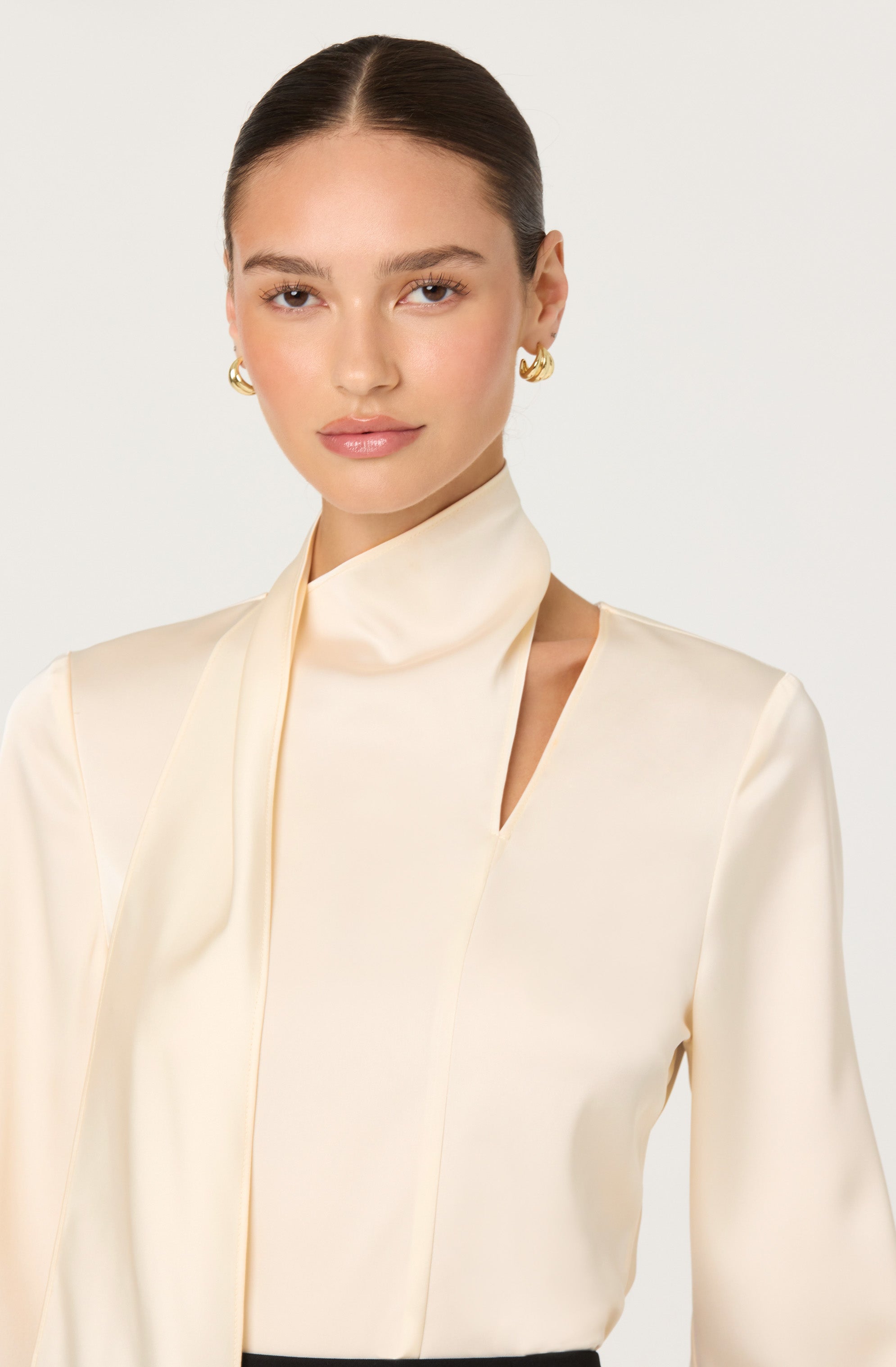 SATIN CUTOUT SCARF TOP