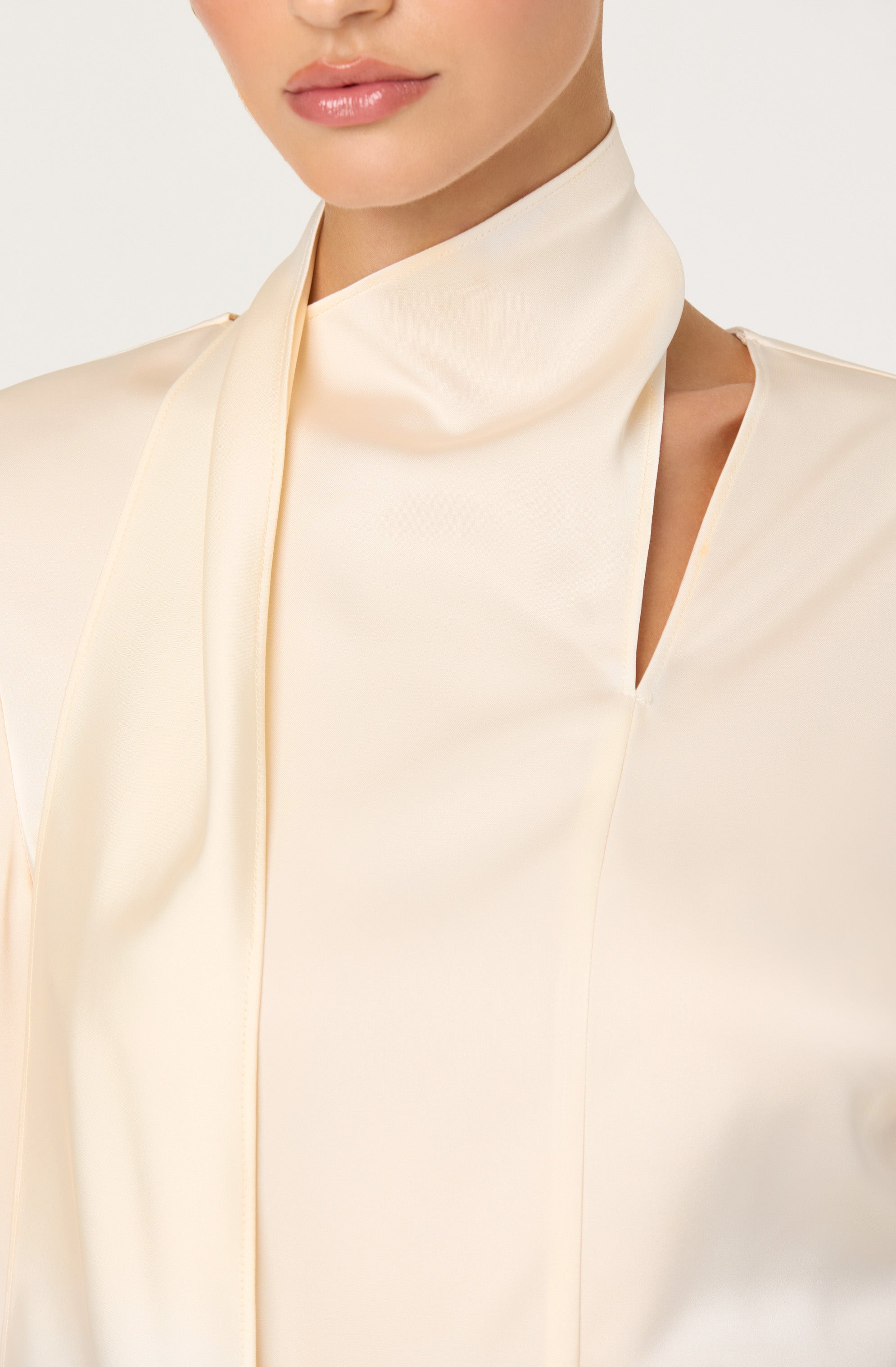 SATIN CUTOUT SCARF TOP