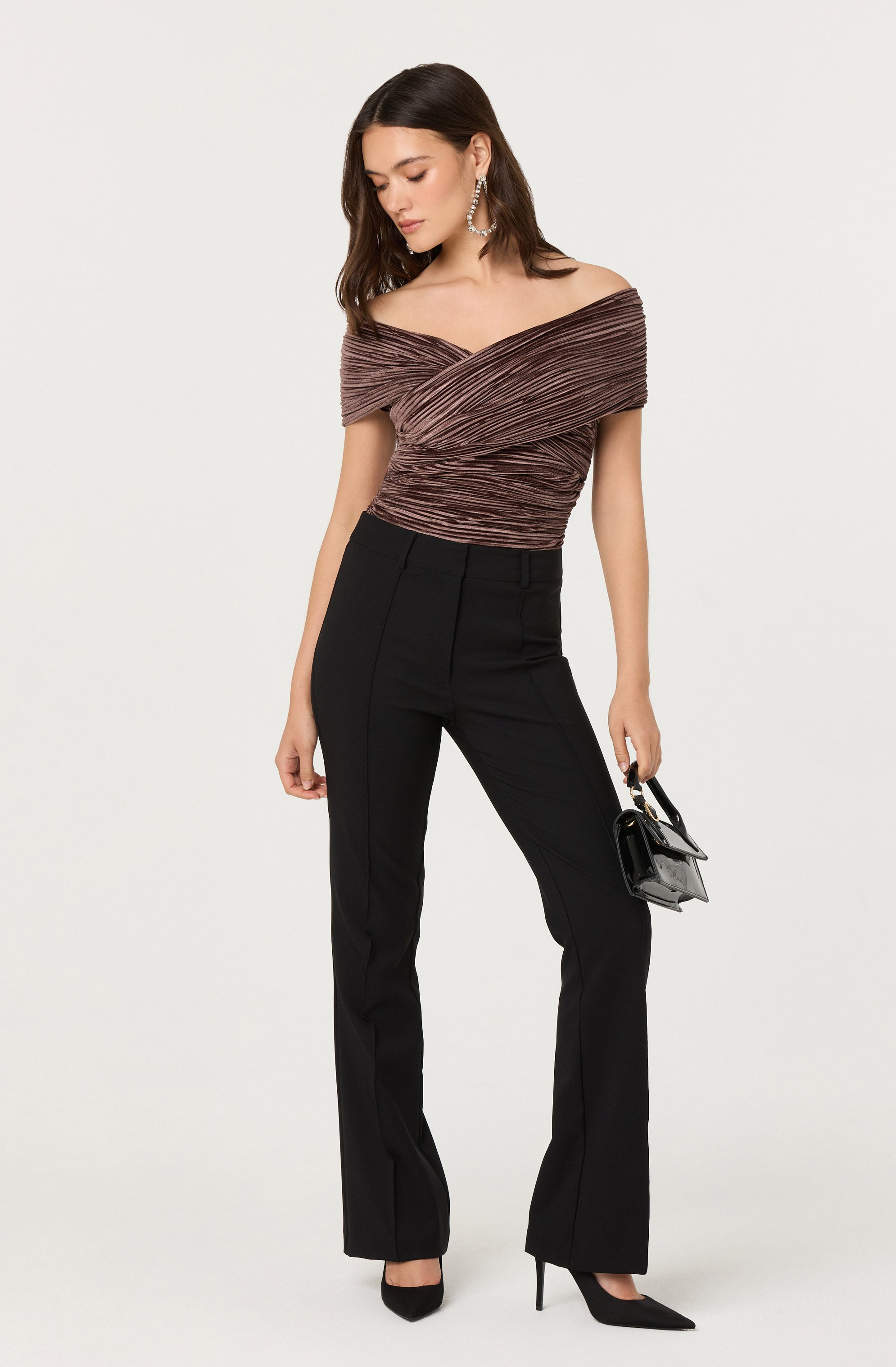 VELVET OFF SHOULDER TOP