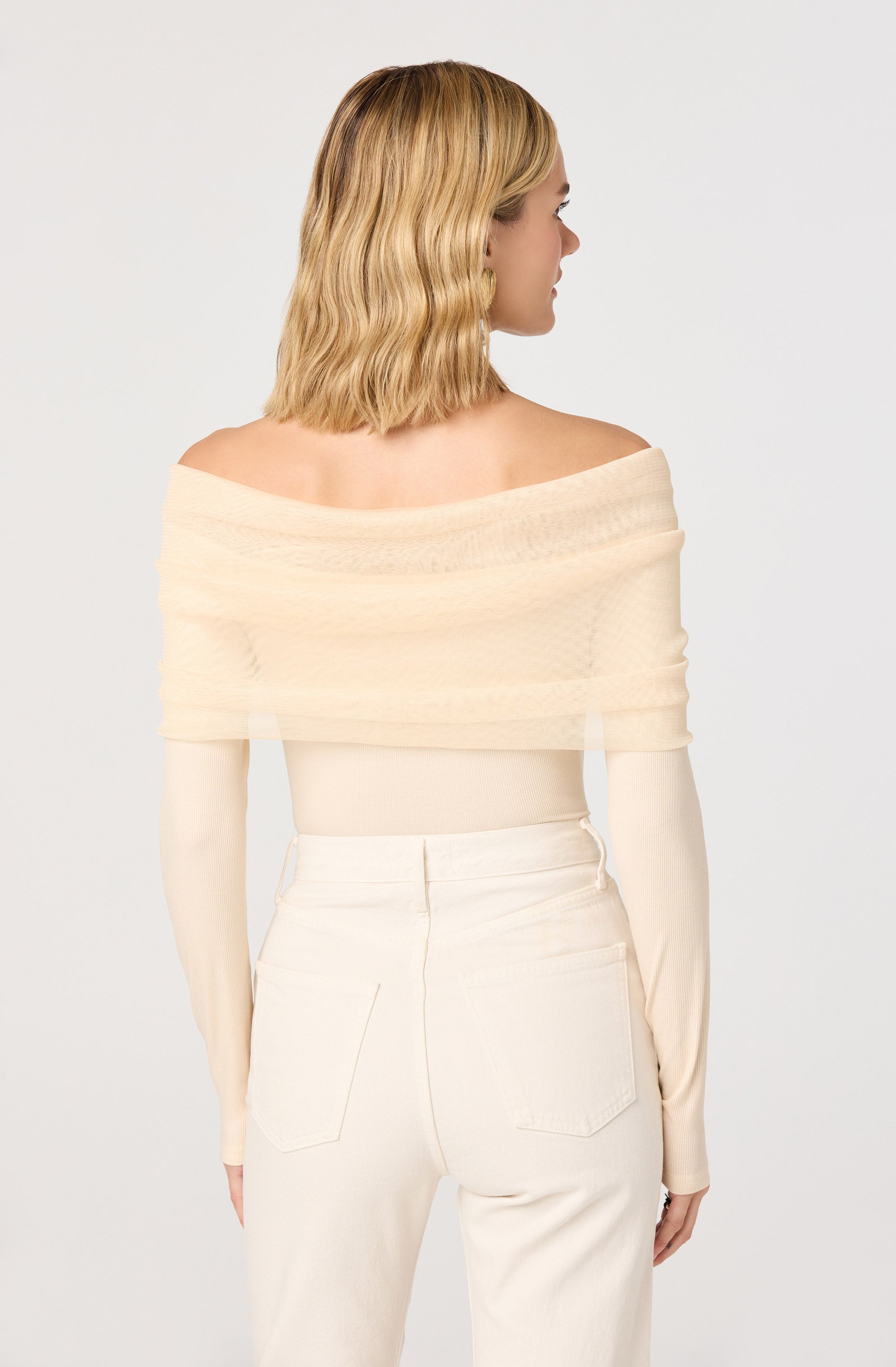 RIBBED OFF SHOULDER TOP