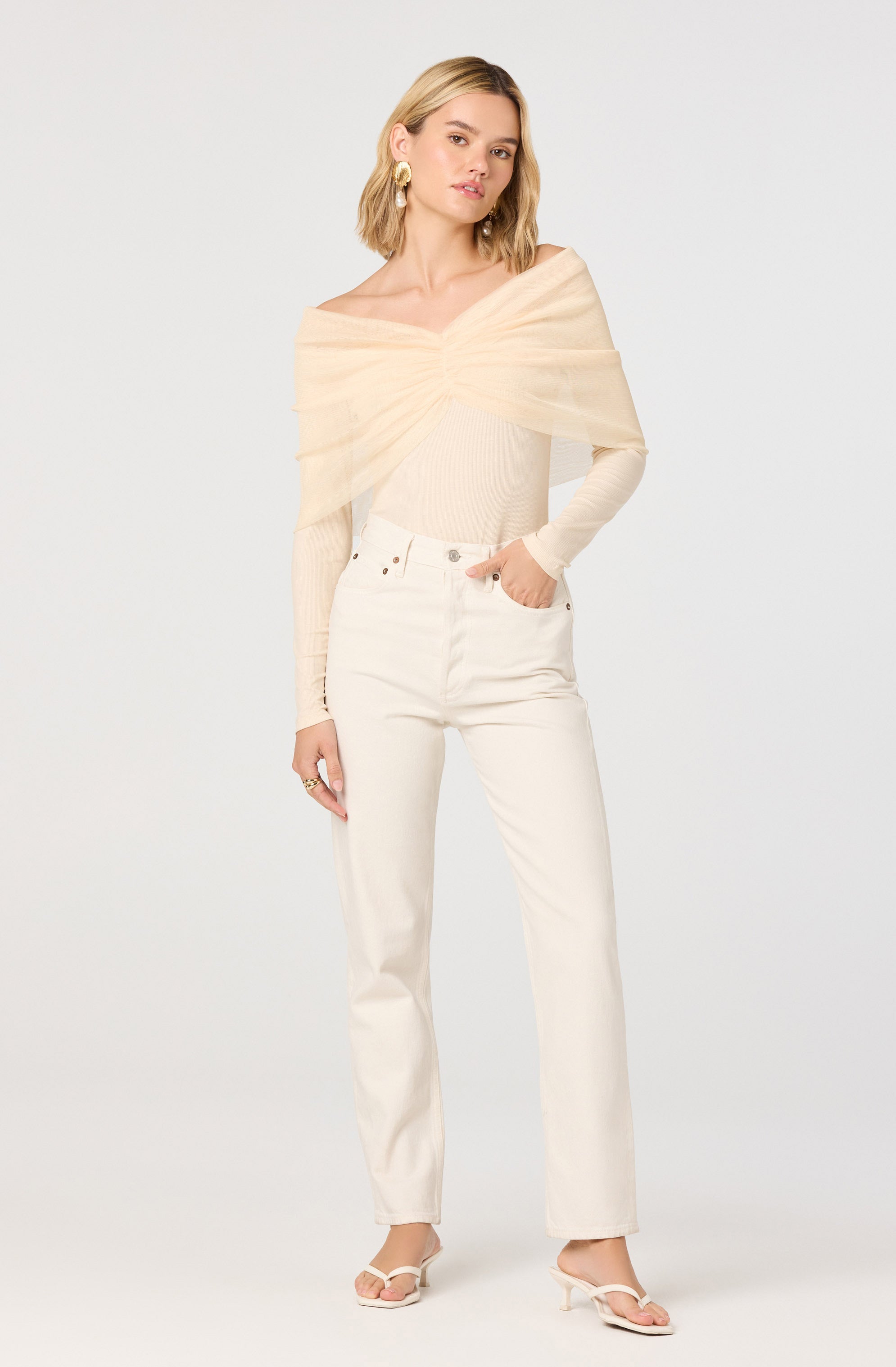 RIBBED OFF SHOULDER TOP