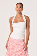 KNIT RUCHED HALTER TOP