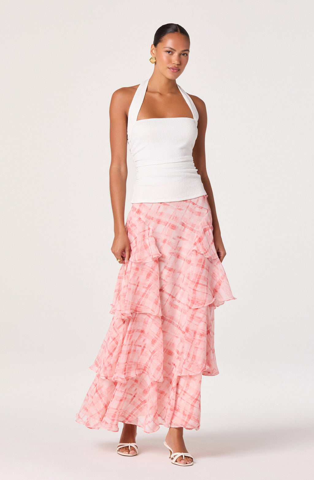 KNIT RUCHED HALTER TOP