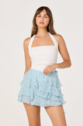 KNIT RUCHED HALTER TOP