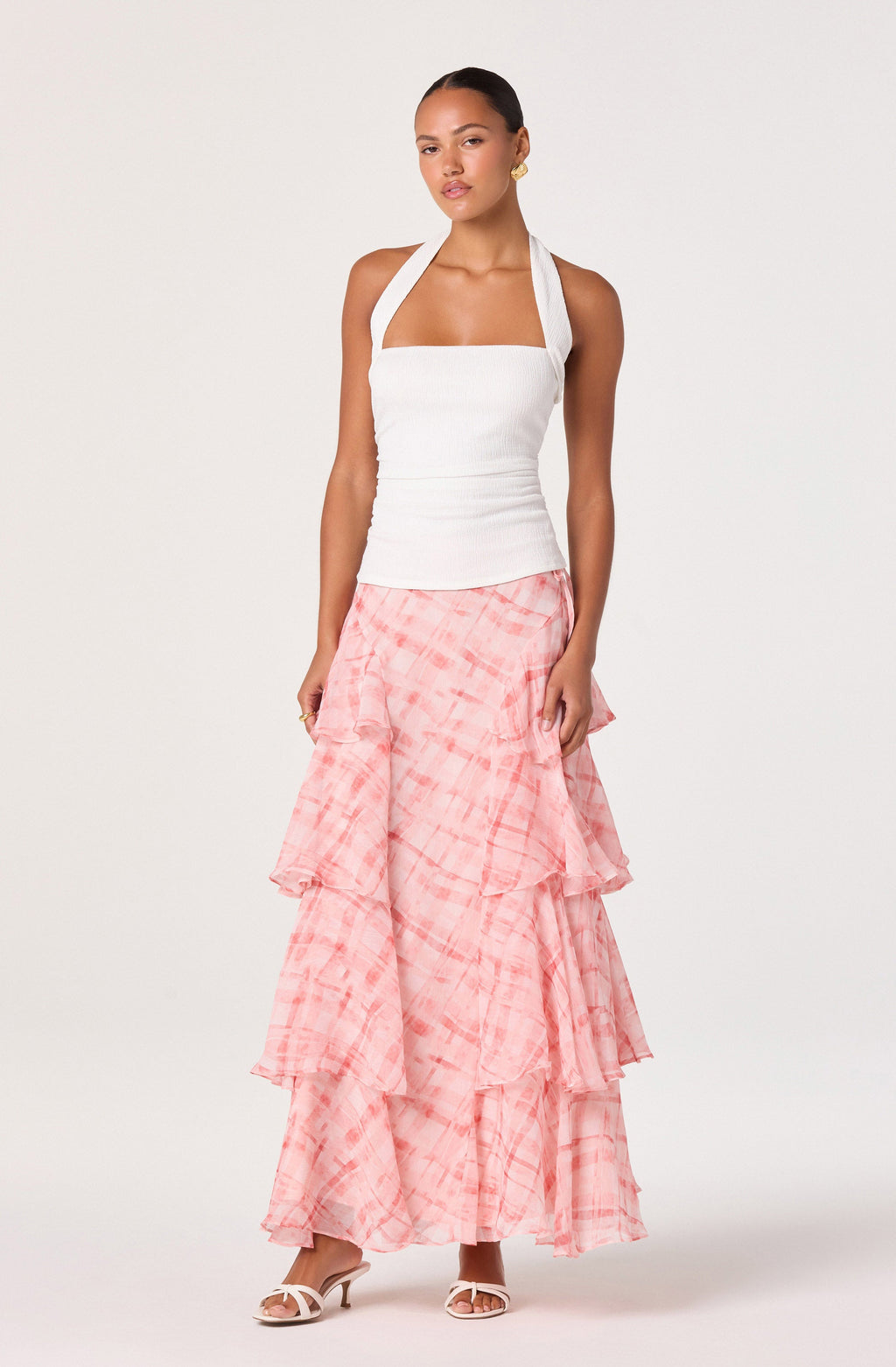 KNIT RUCHED HALTER TOP
