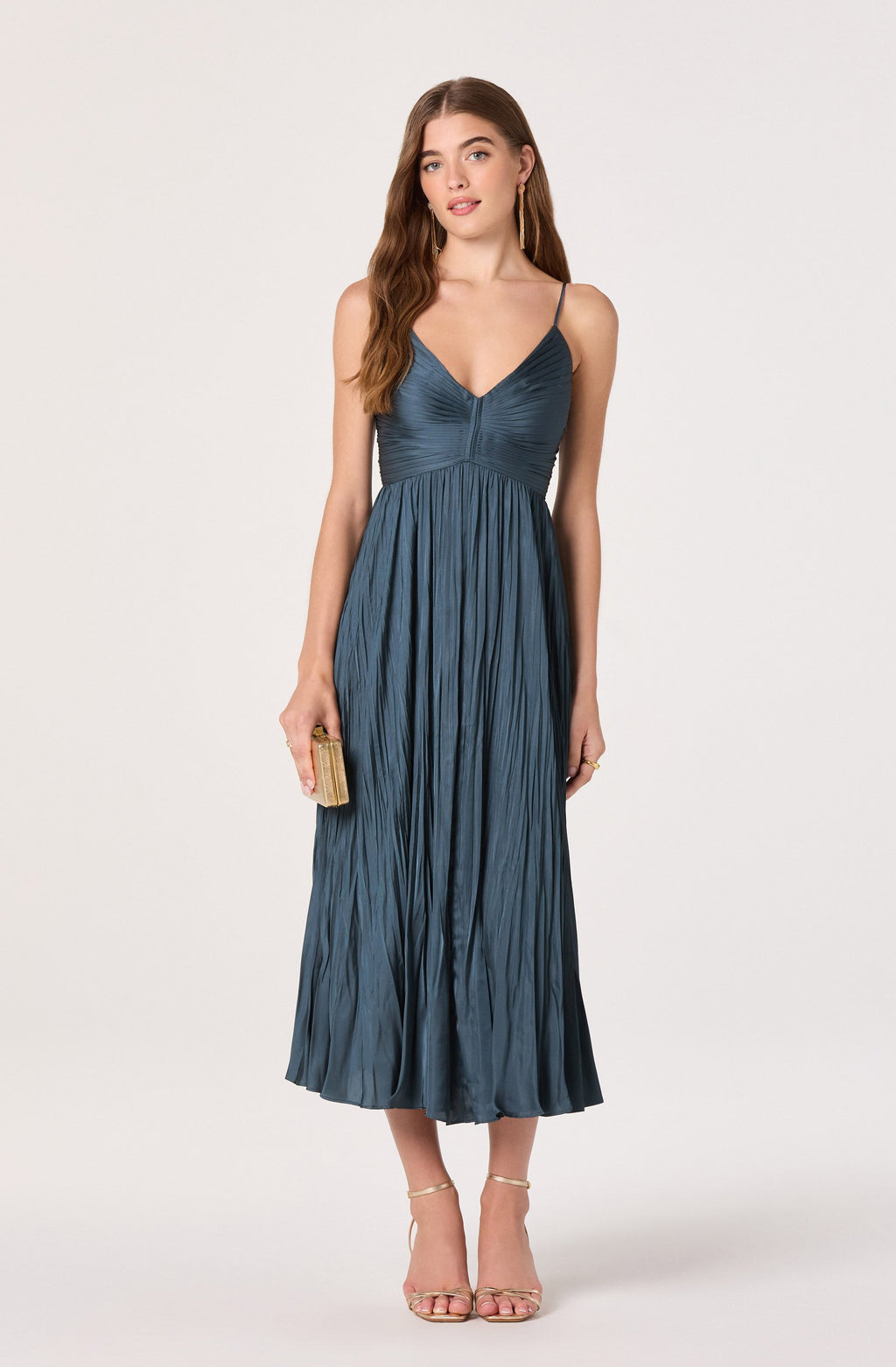 PLEATED MIDI DRESS