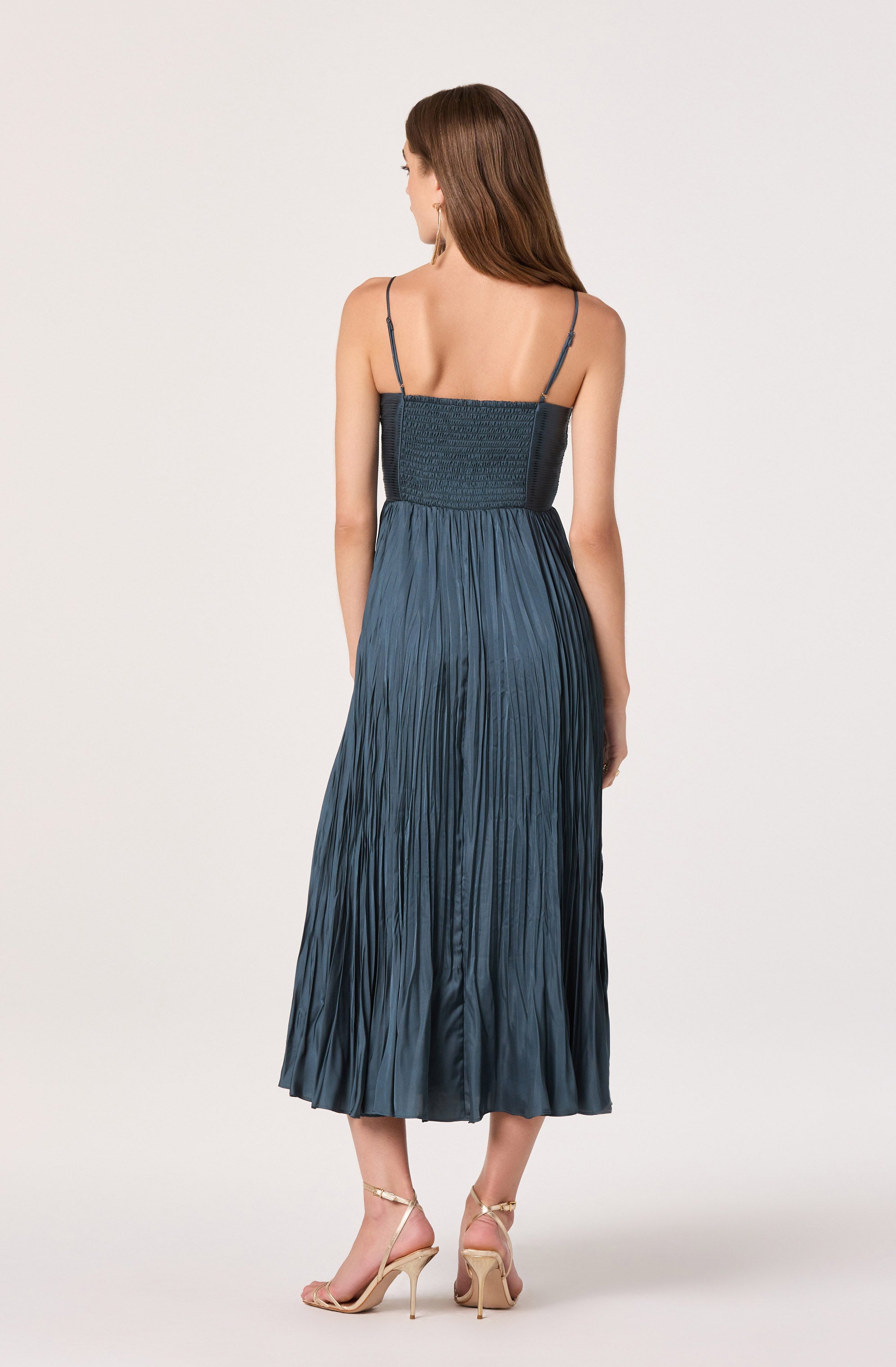PLEATED MIDI DRESS