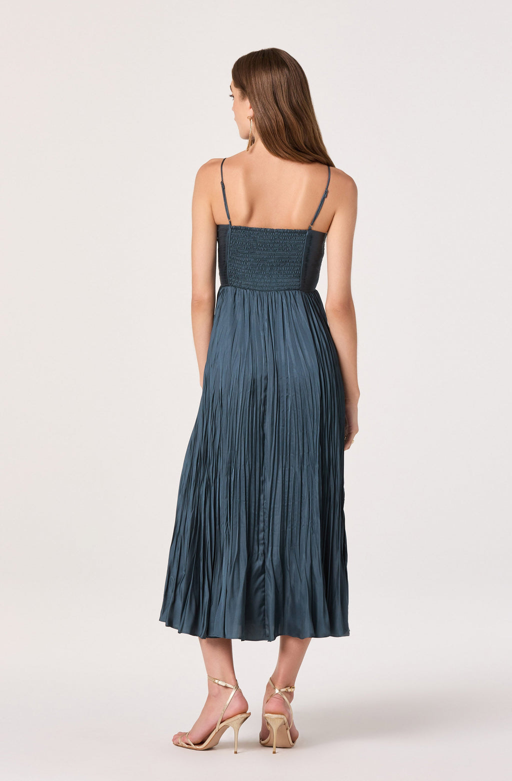 PLEATED MIDI DRESS