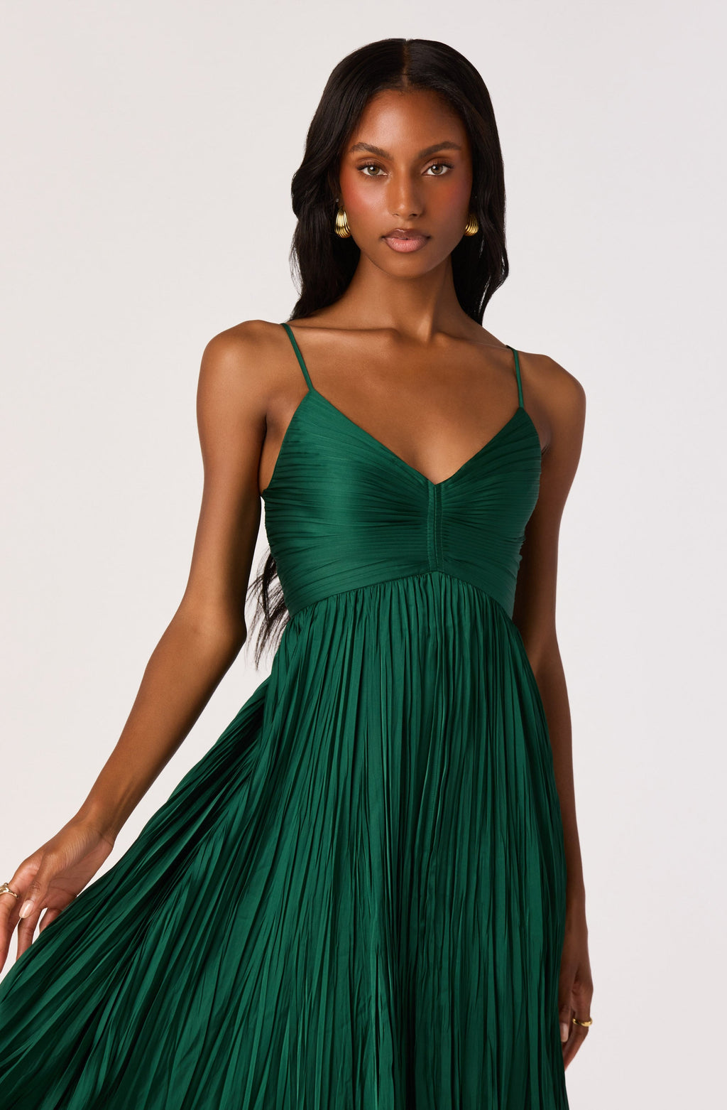 PLEATED MIDI DRESS