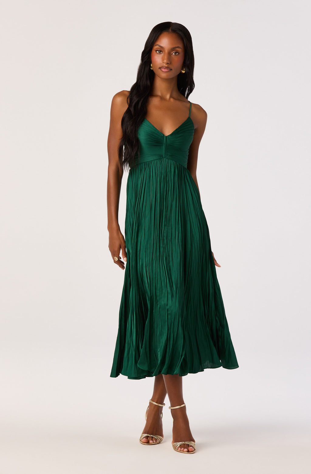PLEATED MIDI DRESS