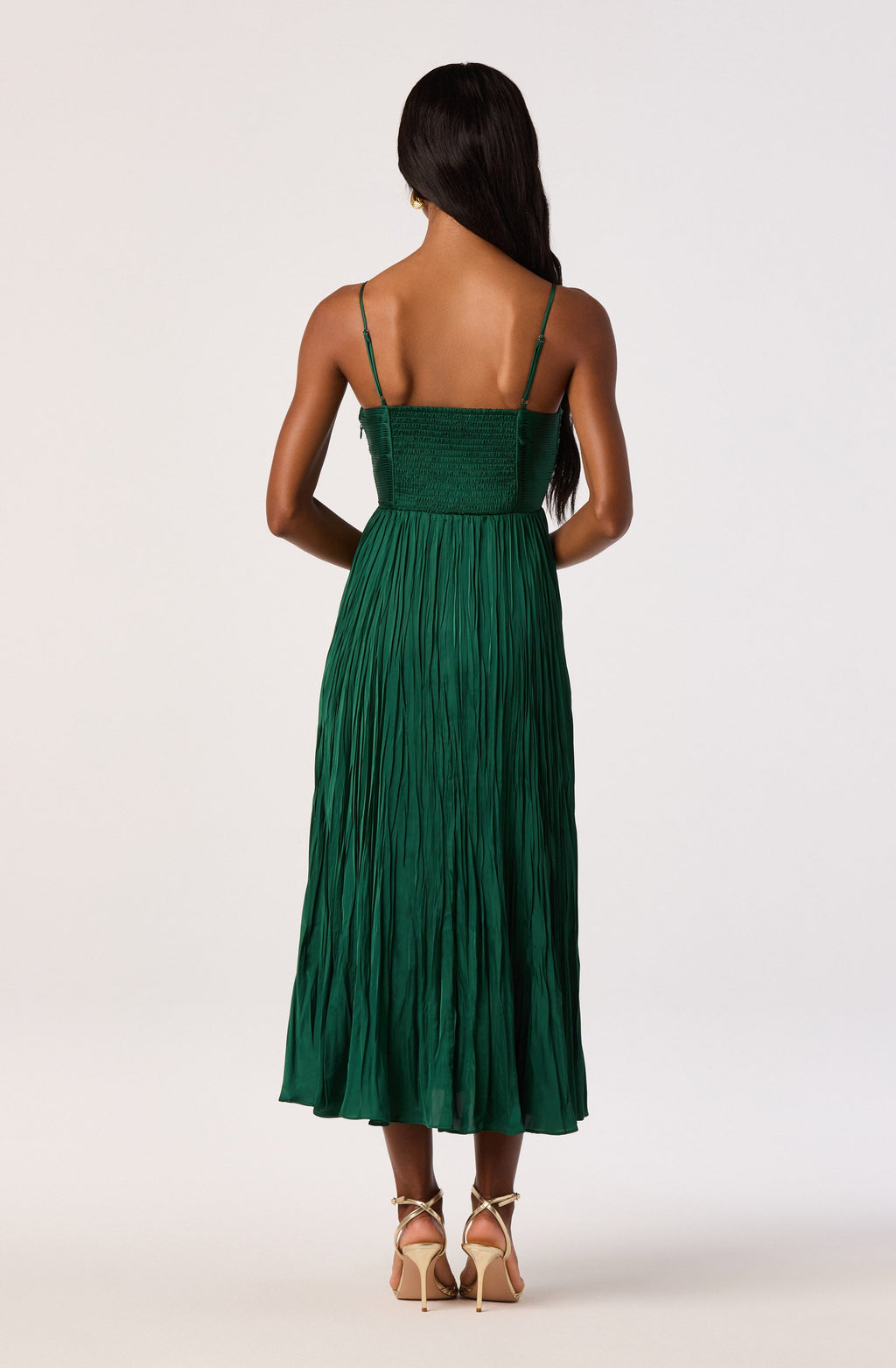PLEATED MIDI DRESS