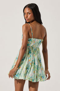 BUBBLE FLORAL MINI DRESS