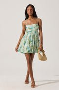 BUBBLE FLORAL MINI DRESS