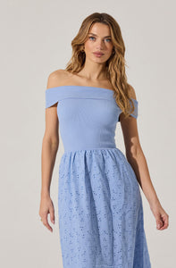 OFF SHOULDER MIDI DRESS