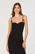 BOW STRAP MIDI DRESS