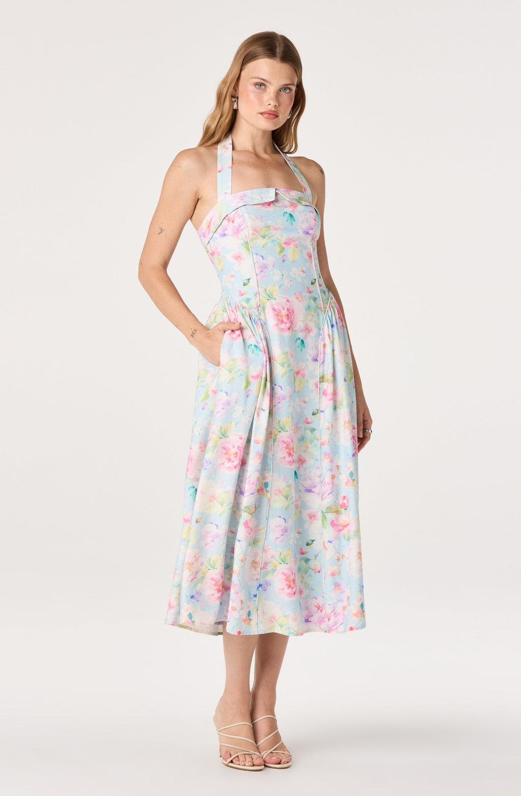 HALTER MIDI DRESS