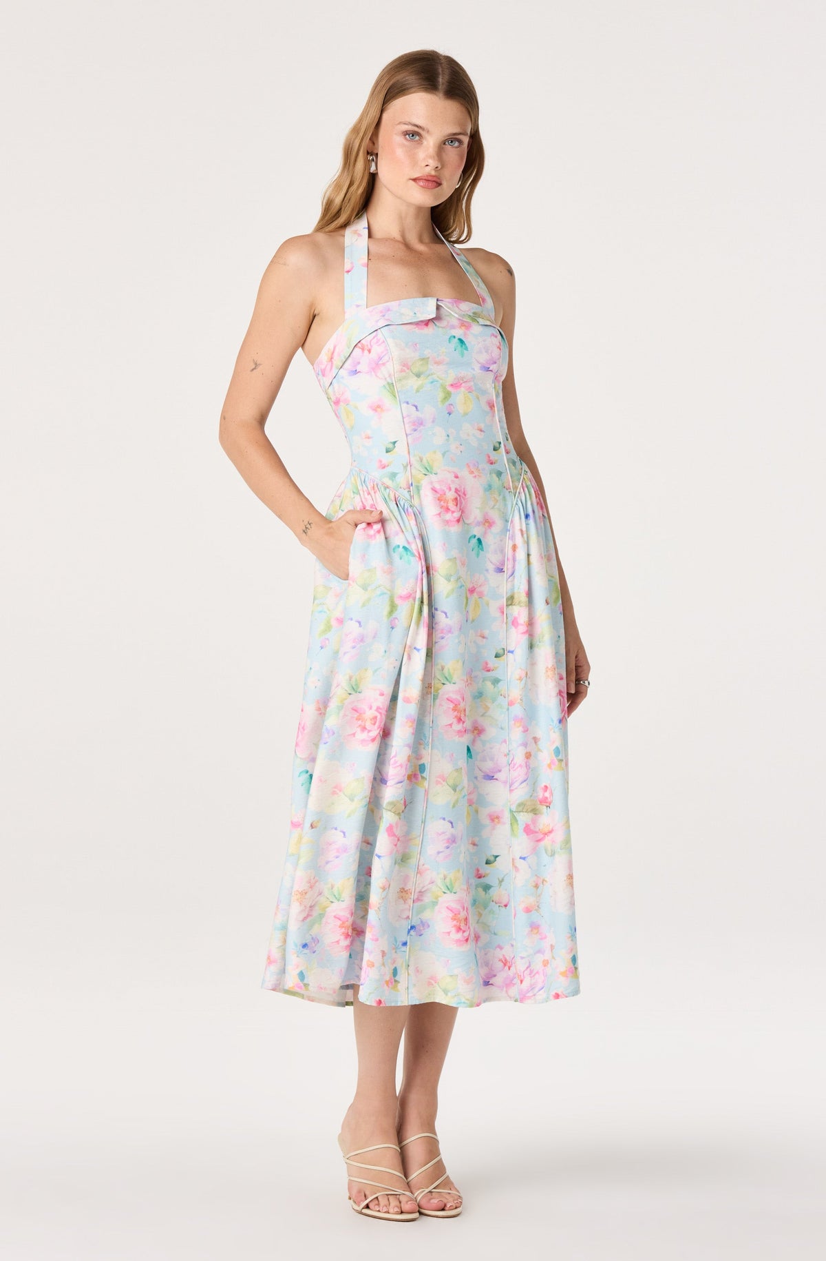 HALTER MIDI DRESS
