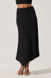 OFF-SHOULDER TEXTURED KNIT TOP/SKIRT SET