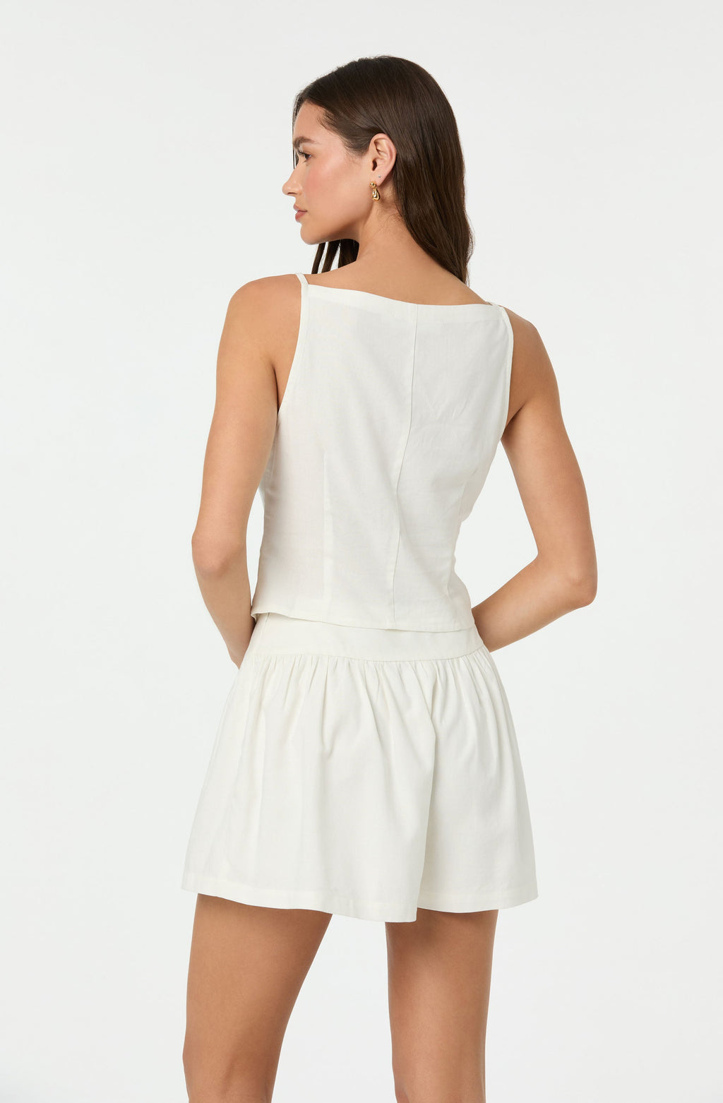 BUTTON BOAT NECK TOP