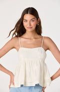FLORAL APPLIQUE BABYDOLL TOP