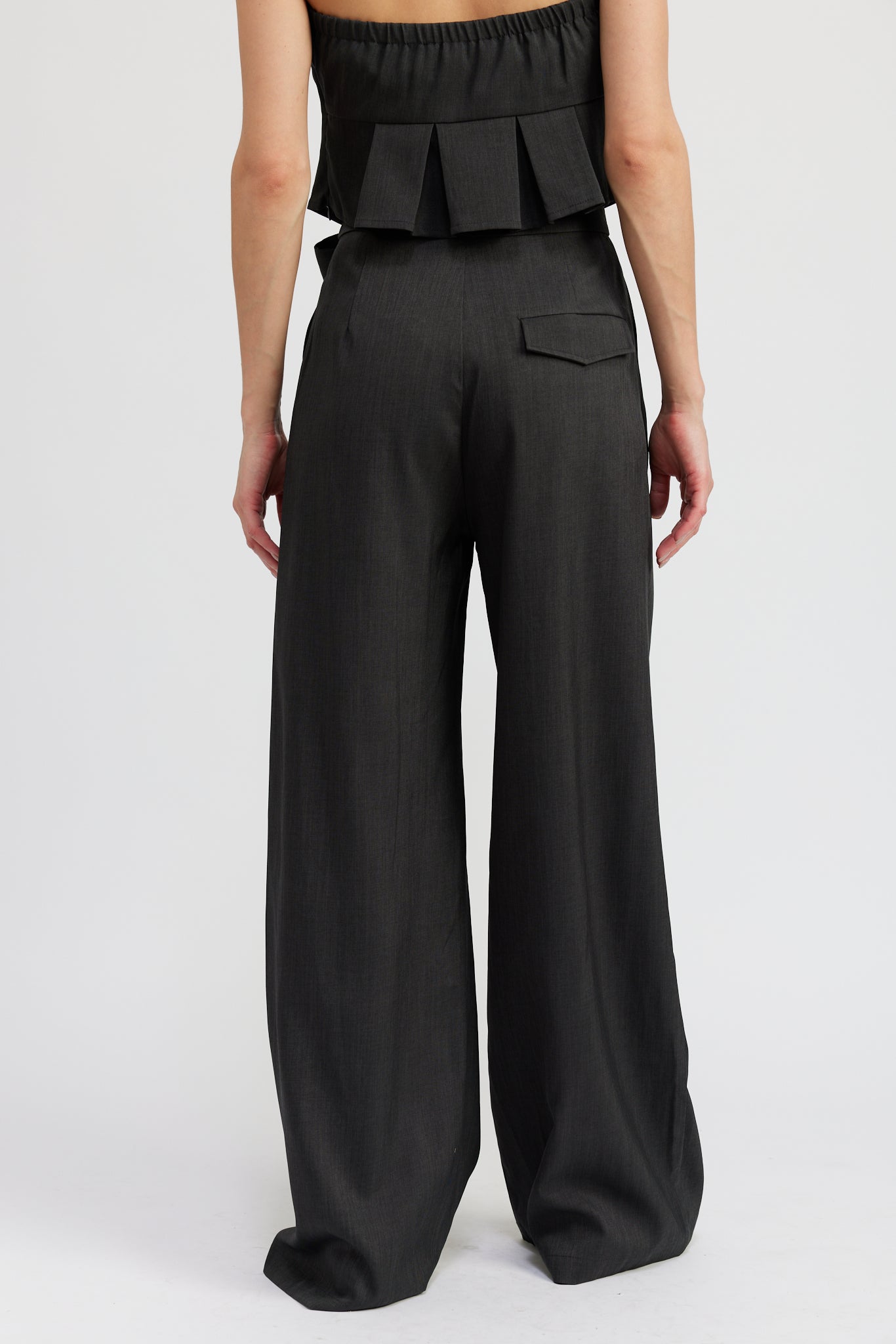 TIE WAIST TROUSER W/ PLEATS