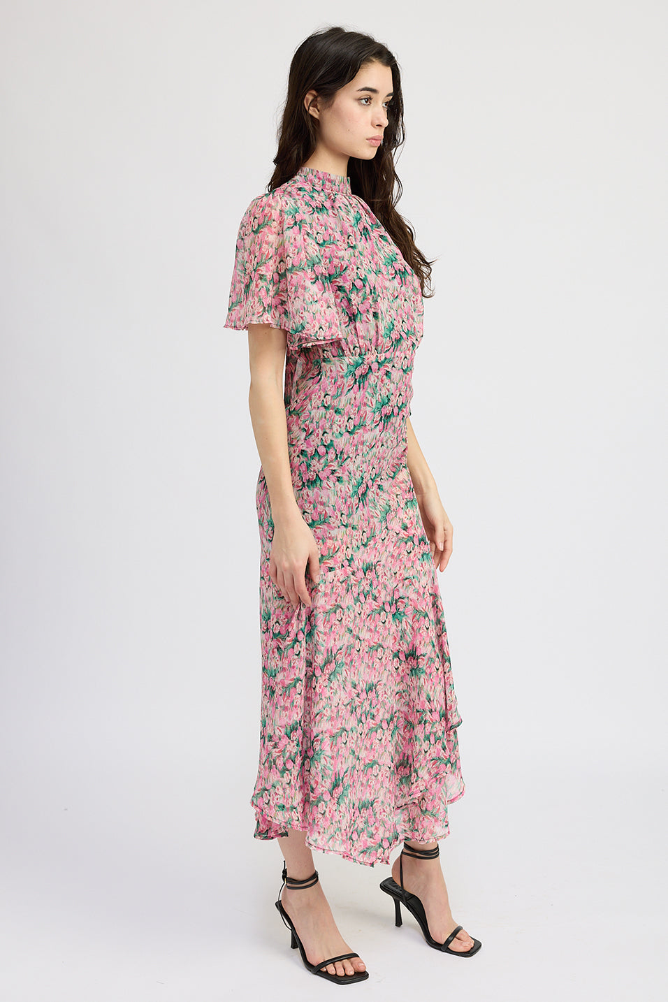 ASYMMETRIC HEM MAXI DRESS