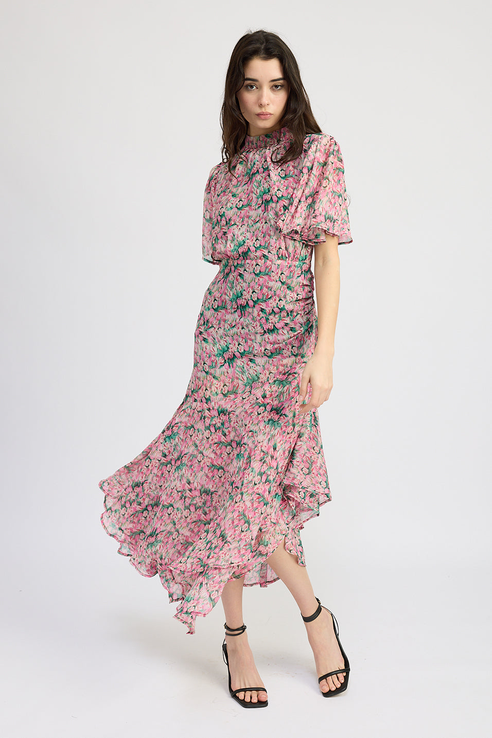 ASYMMETRIC HEM MAXI DRESS