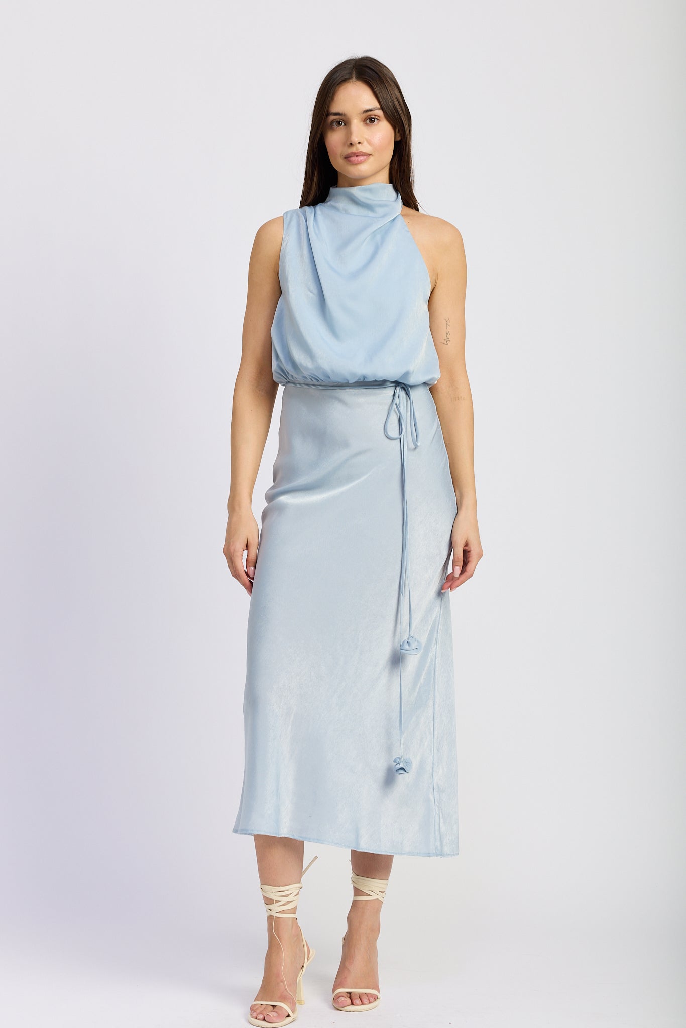 SATIN MIDI DRESS
