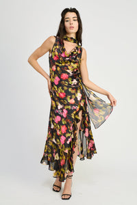 COWL NECK MAXI DRESS