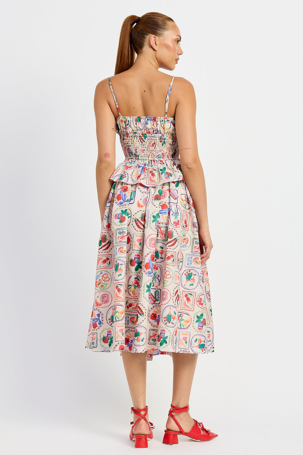 PEPLUM TOP/MIDI SKIRT SET
