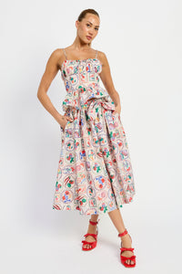 PEPLUM TOP/MIDI SKIRT SET