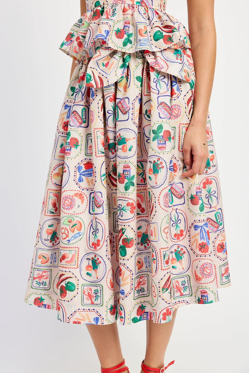 PEPLUM TOP/MIDI SKIRT SET