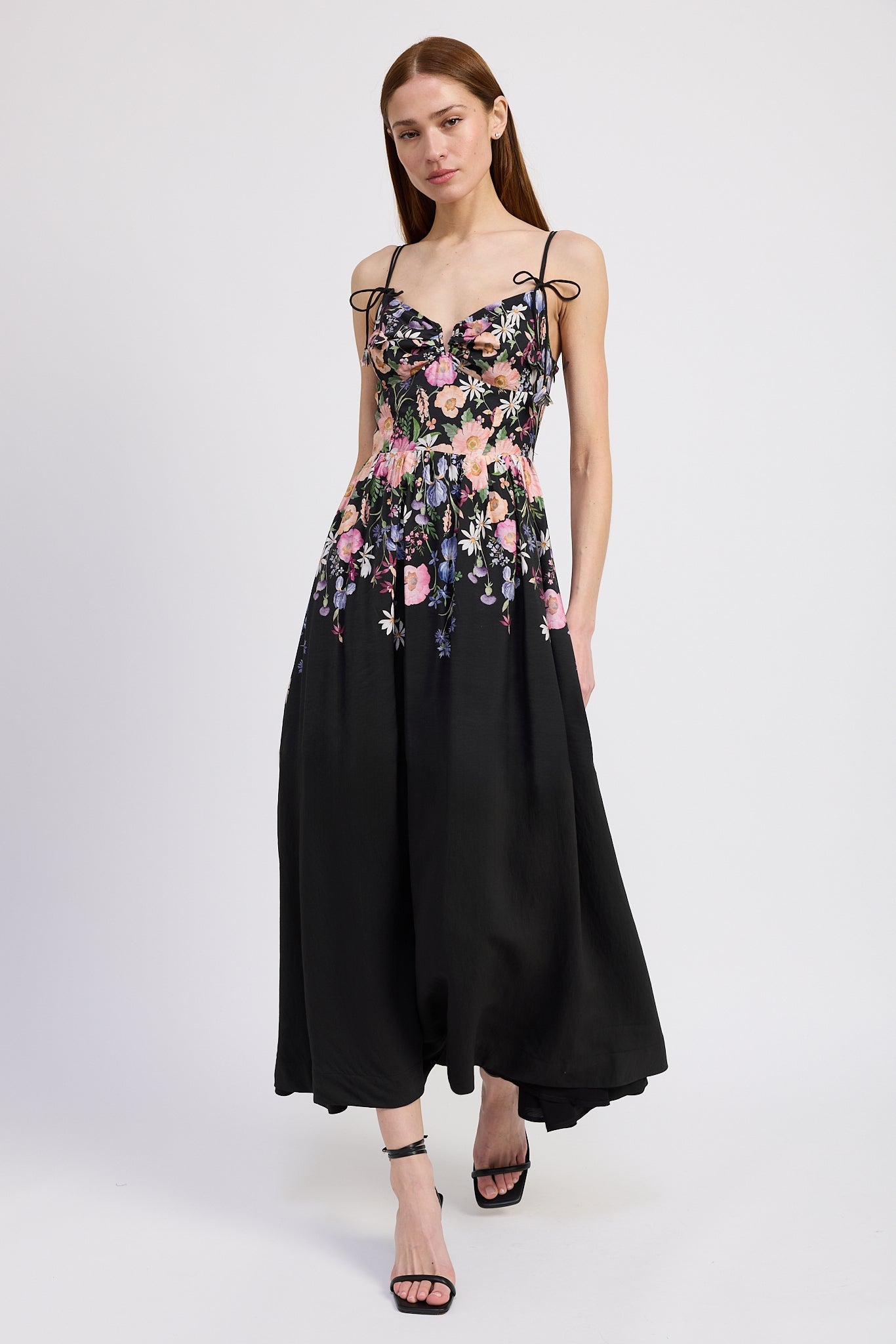 BUST TIE DETAIL MAXI DRESS