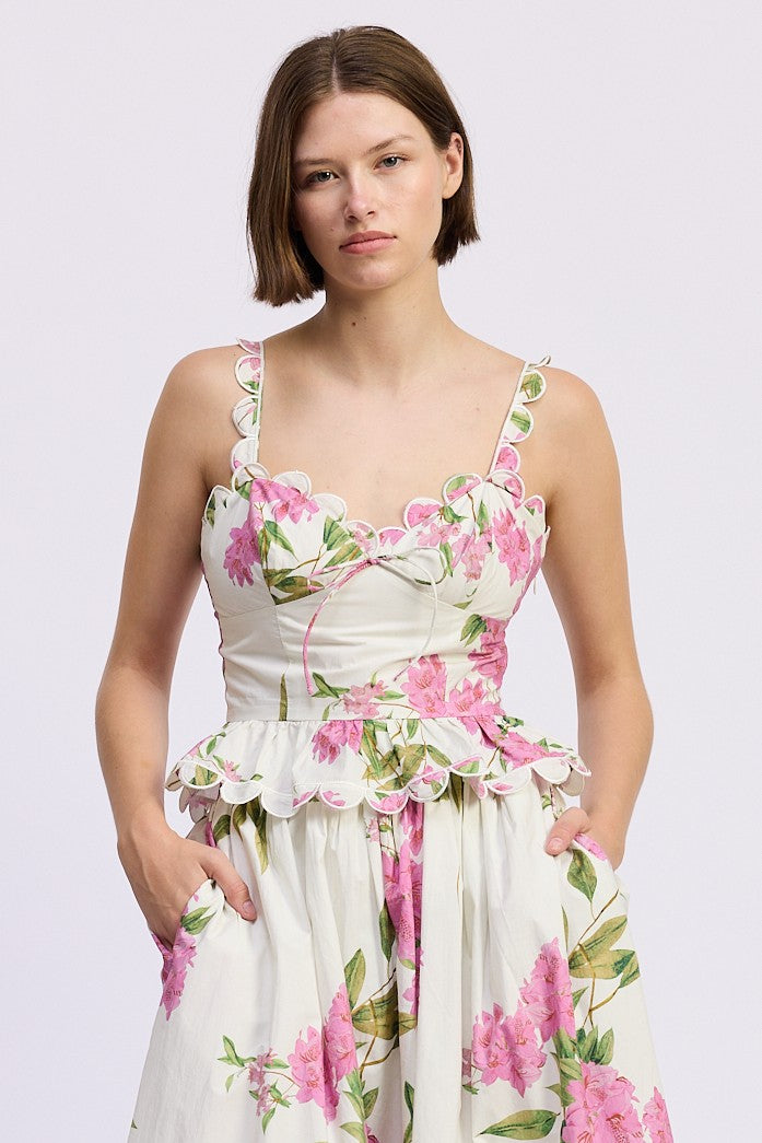 SCALLOP PEPLUM CORSET TOP (SOLO ES EL TOP)