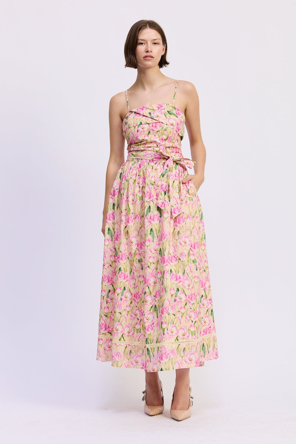 DRAPED BUST MAXI DRESS